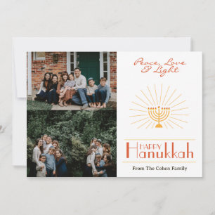 Cartão De Festividades Amor e Luz Colagem de fotos da família Hanukkah