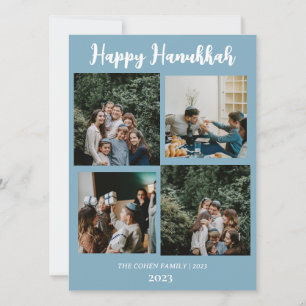 Cartão De Festividades Amor e Luz   Colagem de fotos da família Hanukkah