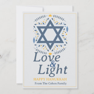 Cartão De Festividades Amor e Luz Colagem de fotos da família Hanukkah