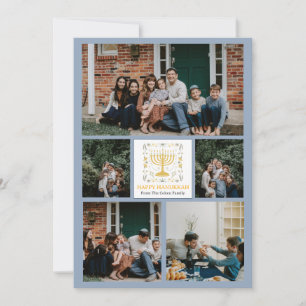 Cartão De Festividades Amor e Luz Colagem de fotos da família Hanukkah