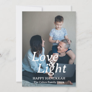 Cartão De Festividades Amor e Luz Família Hanukkah Uma foto