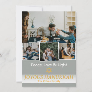 Cartão De Festividades Amor e Luz Foto da família Hanukkah Collage