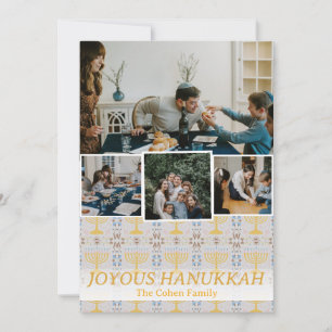 Cartão De Festividades Amor e Luz Foto da família Hanukkah Collage