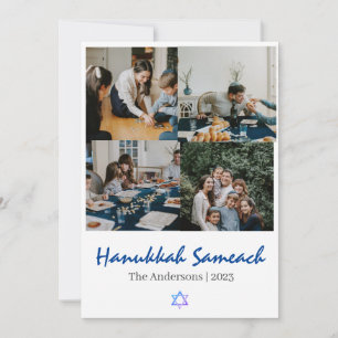 Cartão De Festividades Amor e Luz Foto da família Hanukkah Collage