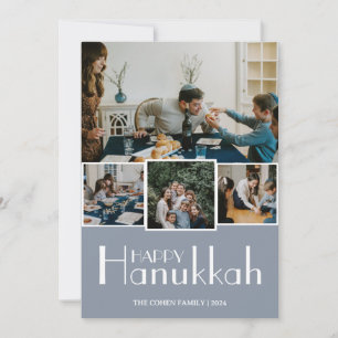 Cartão De Festividades Amor e Luz   Foto da família Hanukkah Collage