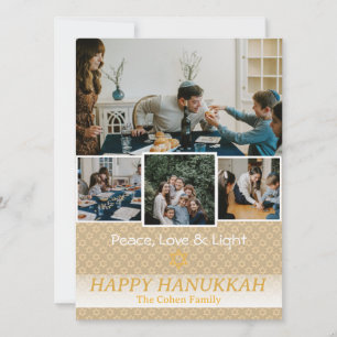 Cartão De Festividades Amor e Luz   Foto da família Hanukkah Collage
