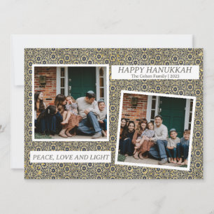 Cartão De Festividades Amor e Luz Foto Elegante da família Hanukkah 2