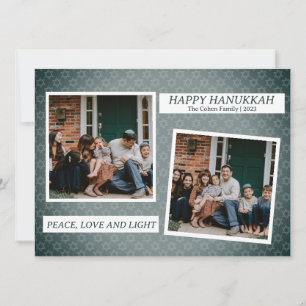 Cartão De Festividades Amor e Luz   Foto Elegante da família Hanukkah 2