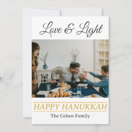 Cartão De Festividades Amor e Luz | Foto simples da família Hanukkah