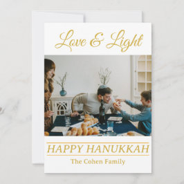 Cartão De Festividades Amor e Luz | Foto simples da família Hanukkah