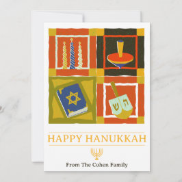 Cartão De Festividades Amor e Luz | Foto simples da família Hanukkah