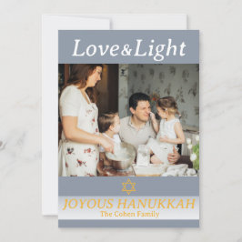 Cartão De Festividades Amor e Luz | Foto simples da família Hanukkah
