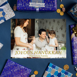 Cartão De Festividades Amor e Luz | Foto simples da família Hanukkah