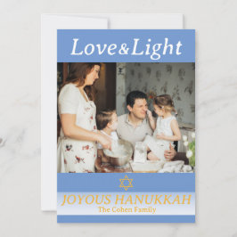 Cartão De Festividades Amor e Luz | Foto simples da família Hanukkah
