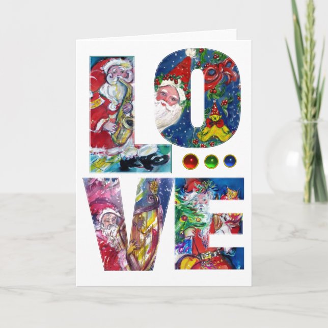 CARTÃO DE FESTIVIDADES AMOR FESTA XMAS DE PAPAIS NOEIS MUSICAIS (Frente)