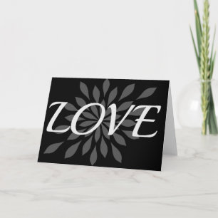 Cartão De Festividades Amor Floral Branco Negro
