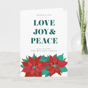 Cartão De Festividades AMOR JOY & PEACE Feliz Natal Férias