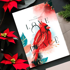 Cartão De Festividades Amor Joy Peace Red Cardincolor Branco