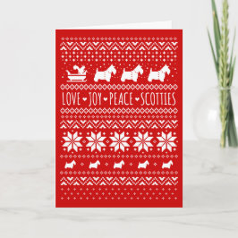 Cartão De Festividades Amor Joy Peace Scotties Festive Christmas Holidy