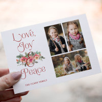 Amor, Joy & Peace Typografia Pastel Floral 3-Foto