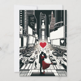 Cartão De Festividades Amor na Times Square - O Coração da Cidade de Nova