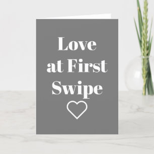 Cartão De Festividades Amor no primeiro dia, Cinza Engraçada Dia dos Namo