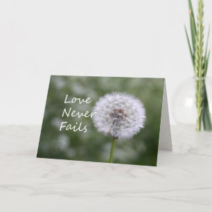 Cartão De Festividades Amor Nunca Falha Dandelion Corinthians 13 Obrigado