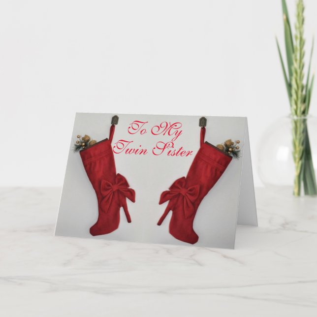 CARTÃO DE FESTIVIDADES *AMOR* PARA MINHA IRMÃ GÊMEA" NO NATAL (Frente)