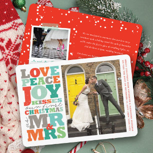 Cartão De Festividades Amor Paz Alegria Beijos Sr & Sra 1º Natal Foto