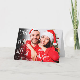 Cartão De Festividades Amor Paz Alegria Foto Natal Moderno