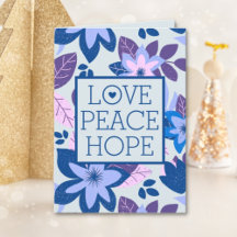 Amor Paz Esperança Moderna Botânica Natal Floral