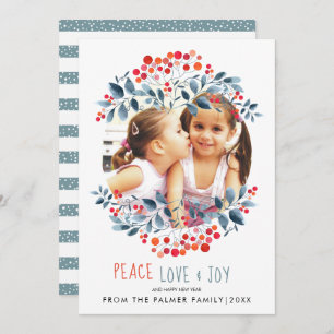 Cartão De Festividades Amor pela paz Amoras de alegria e deixa a foto de