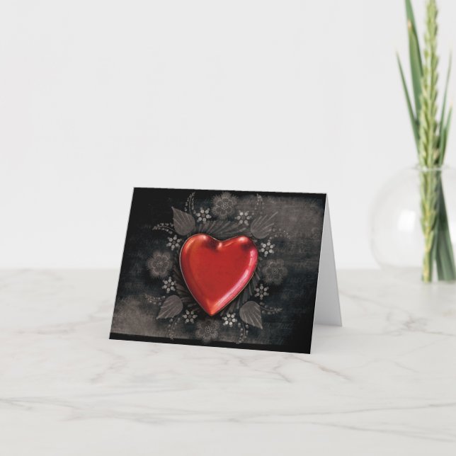 Cartão De Festividades Amor por Namorados Romântico Floral (Frente)