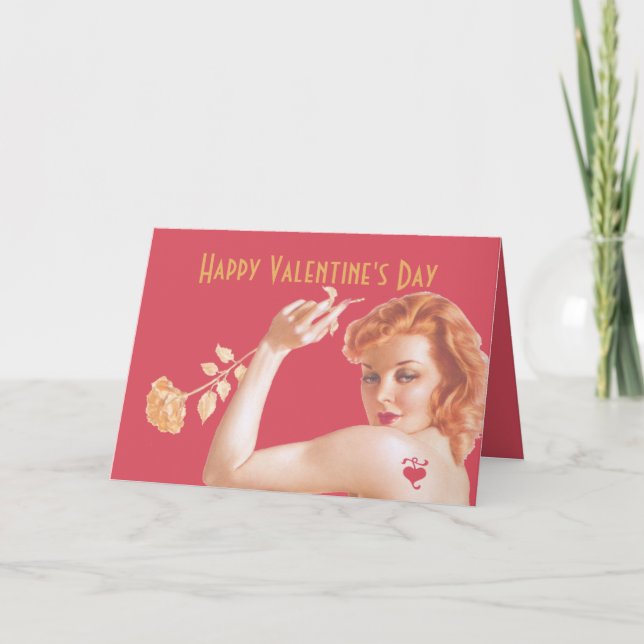 Cartão De Festividades Amor retro dos anos 40 (Frente)