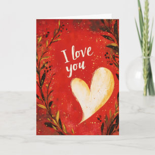 Cartão De Festividades Amor Vermelho Eu Te Amo