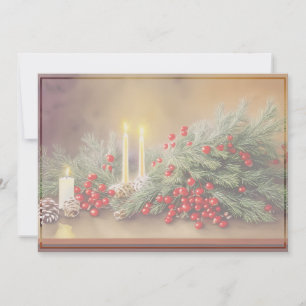 Cartão De Festividades Amoras e velas, orçamento de Natal