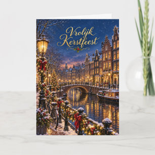 Cartão De Festividades Amsterdão Grachten Feliz Natal