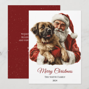 Cartão De Festividades Anatolian Shepherd Santa Claus Natal