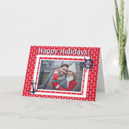 Cartão De Festividades Âncora Náutica & Roda de Navio Foto & Texto Person