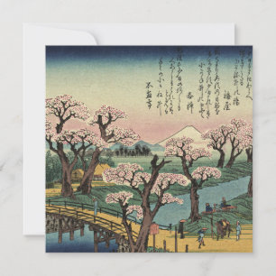 Cartão De Festividades Ando Hiroshige - Evening Glow at Koganei Bridge