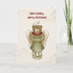 Cartão De Festividades Angel Bear Christmas Greeting