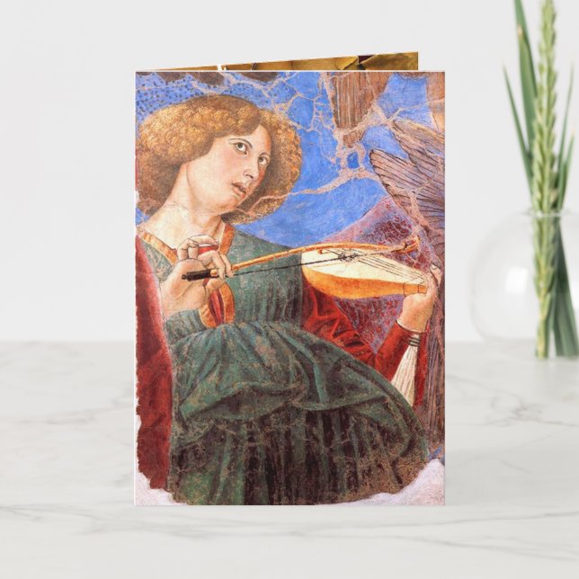 Cartão De Festividades ANGEL MUSICIAN, Pergaminho (Frente)