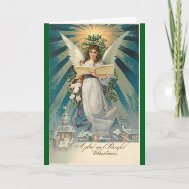 Cartão De Festividades Angel Of Christmas Peace Holiday Card (Frente)