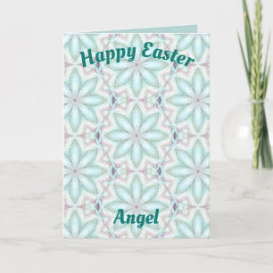 Cartão De Festividades ANGEL ~ Padrão da placa de Páscoa personalizada