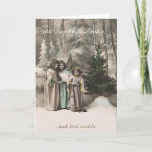 Cartão De Festividades Angel vintage christmas greeting card