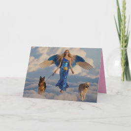Cartão De Festividades Angel Walkin' the Dog Card 5