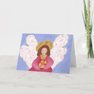 Cartão De Festividades angel with butterfly Christmas card
