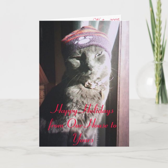 Cartão De Festividades AngelChristmas, Feliz feriado da nossa casa... (Frente)