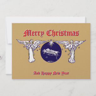 Cartão De Festividades Angels com Natividade de Natal do Bebê Jesus