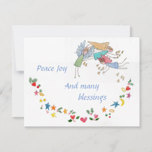 Cartão De Festividades Angels desejam a sua alegria pela paz e muitas ben